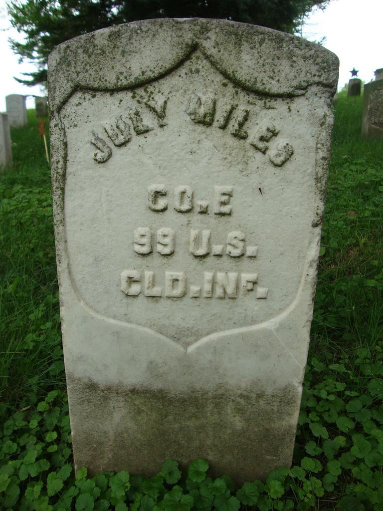 Gravestone: July Miles Co. E 99 U.S. CLD. INF.